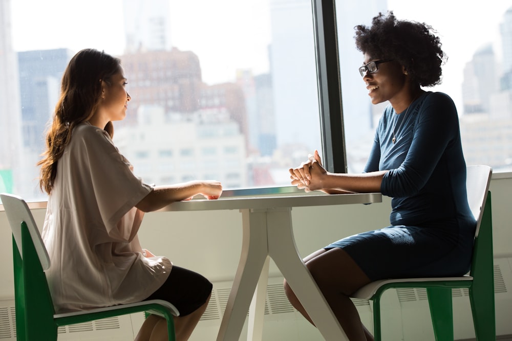 Two women in conversation — productive dialogue