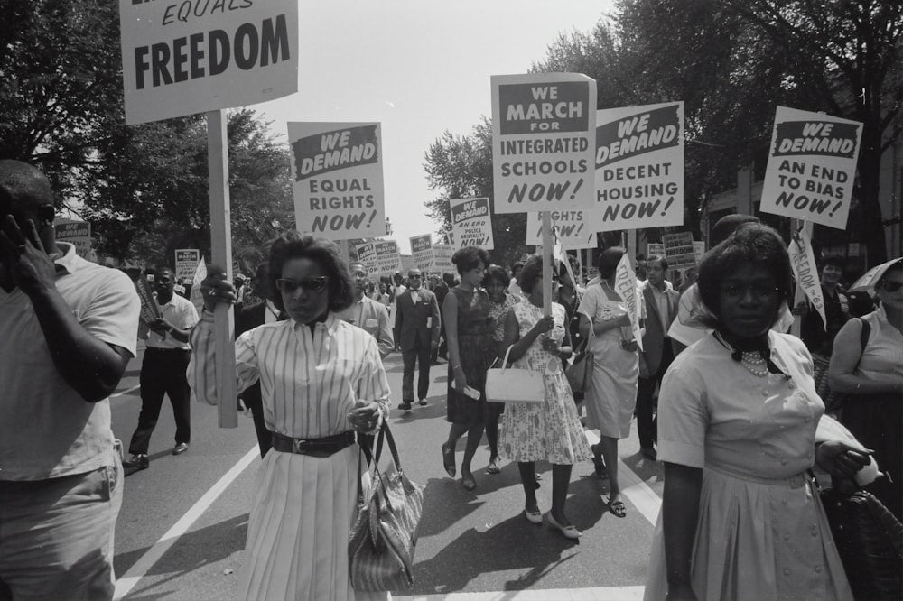 Marchers at the 1963 Civil Rights march on Washington