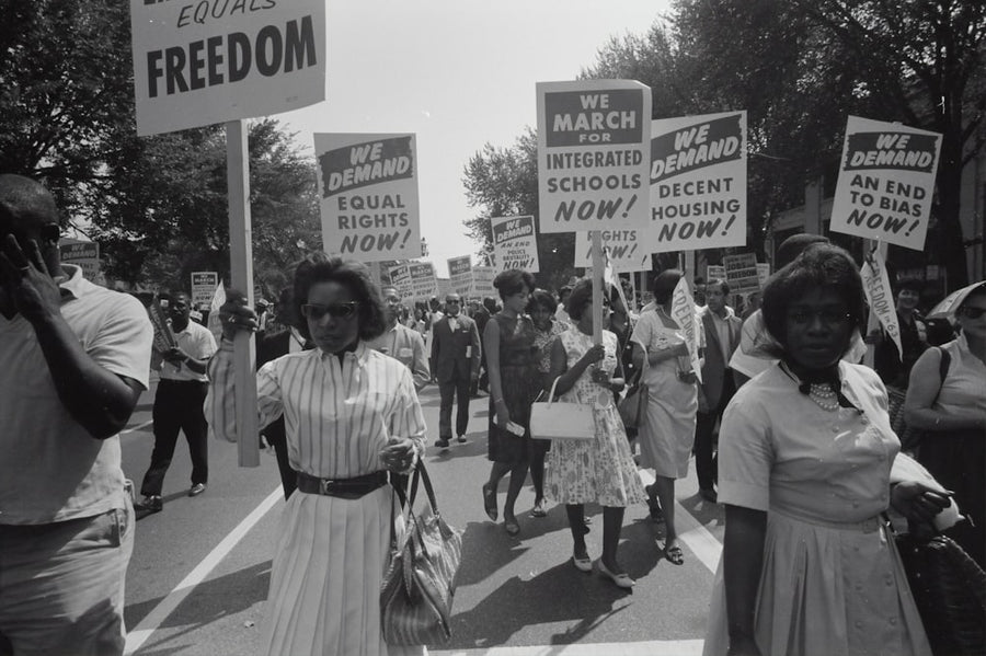 Marchers at the 1963 Civil Rights march on Washington